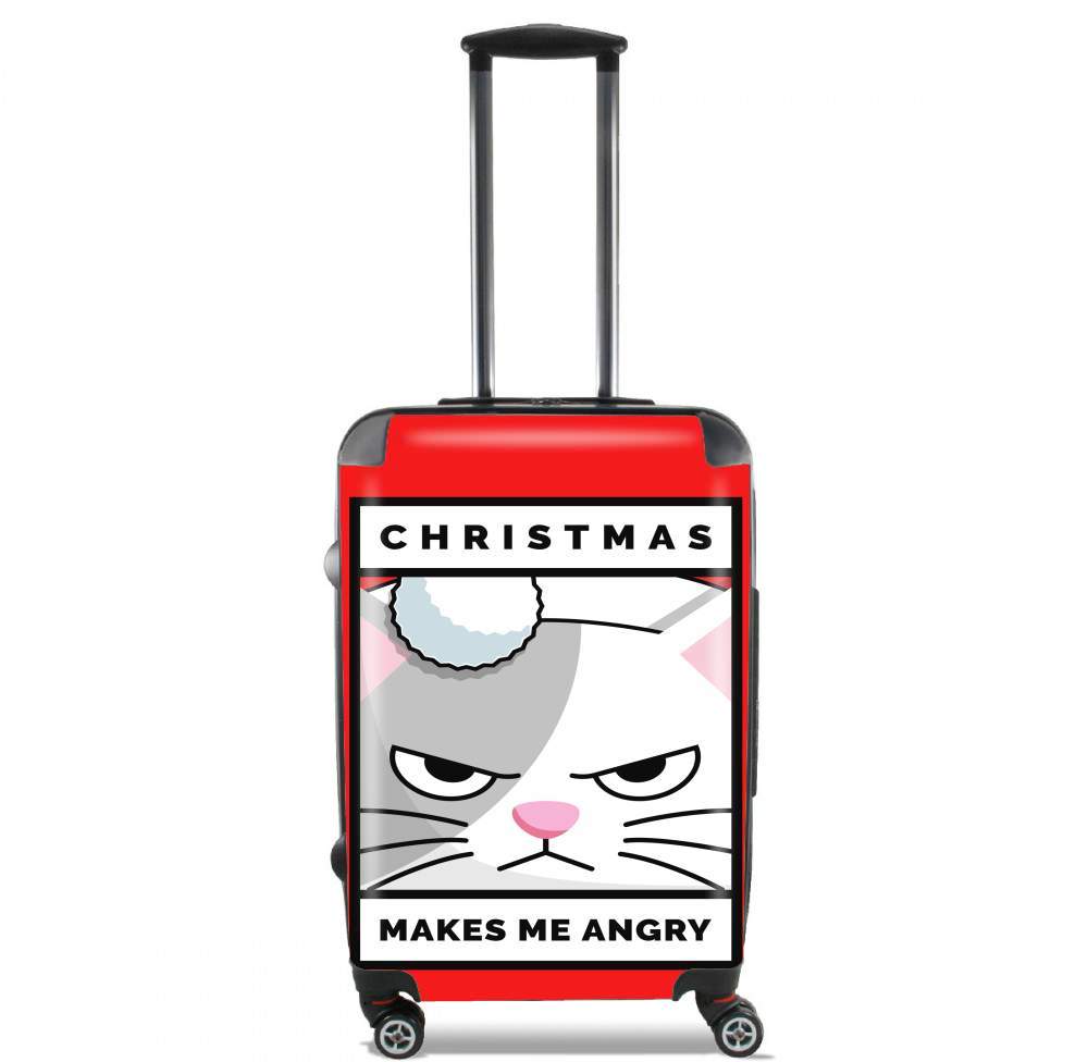  Christmas makes me Angry cat para Tamaño de cabina maleta