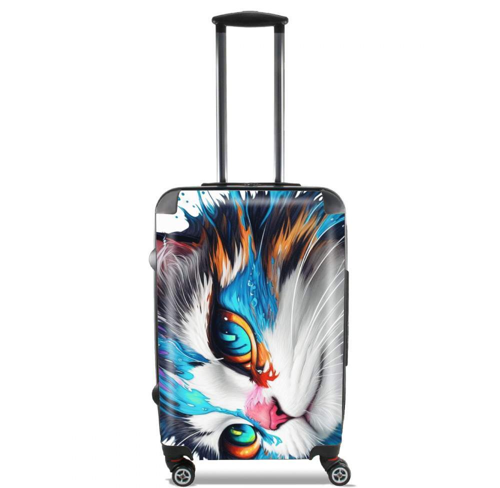  Eyes Cat Watercolor para Tamaño de cabina maleta
