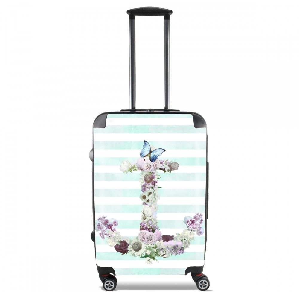  Floral Anchor in mint para Tamaño de cabina maleta