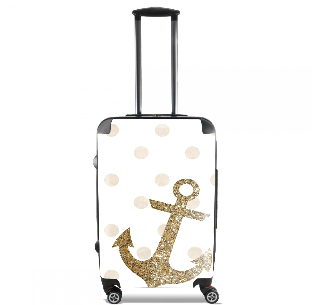  Glitter Anchor and dots in gold para Tamaño de cabina maleta