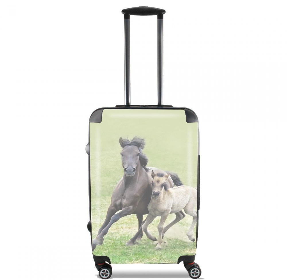  Horses, wild Duelmener ponies, mare and foal para Tamaño de cabina maleta
