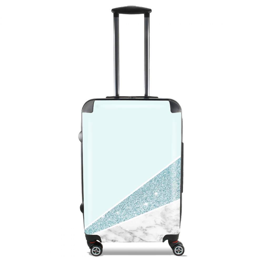  Initiale Marble and Glitter Blue para Tamaño de cabina maleta