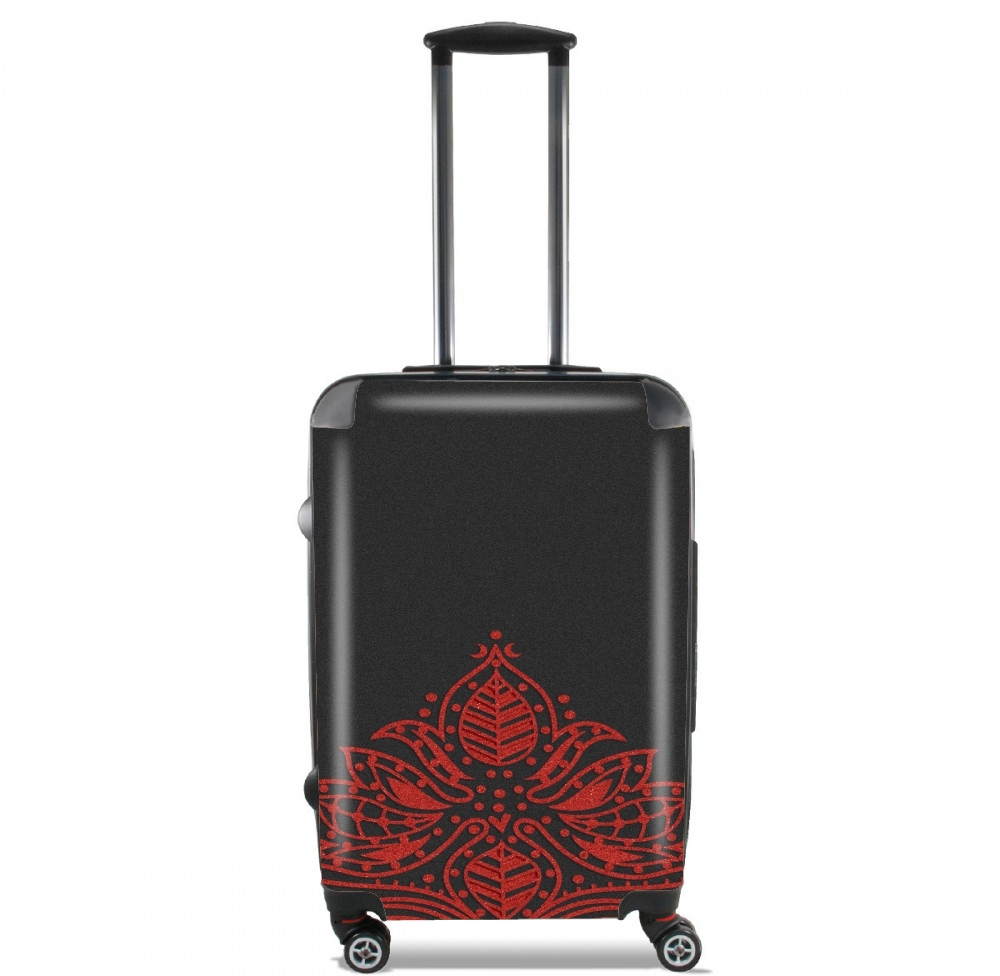  Red Glitter Flower para Tamaño de cabina maleta