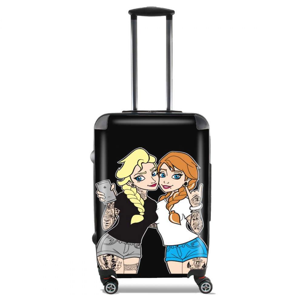  Sisters Selfie Tatoo Punk Elsa Anna para Tamaño de cabina maleta