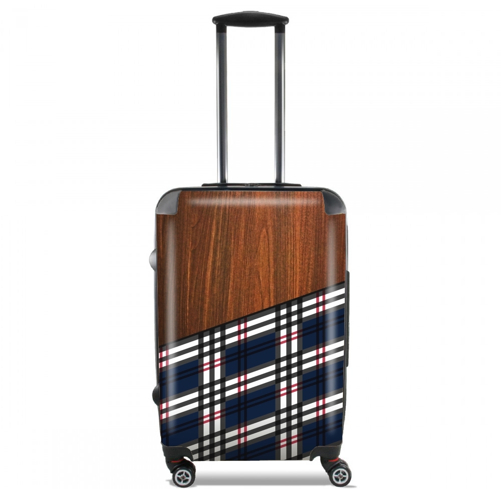  Wooden Scottish Tartan para Tamaño de cabina maleta